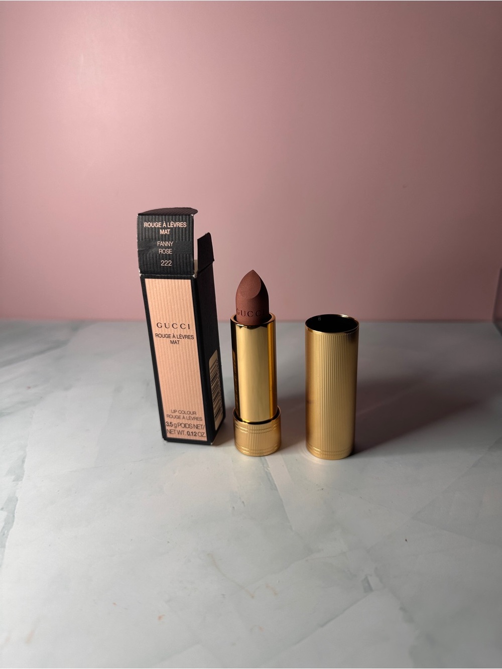 Gucci Rouge À Lèvres Mat Lipstick — Fanny Rose 222 (Pinke Beige)